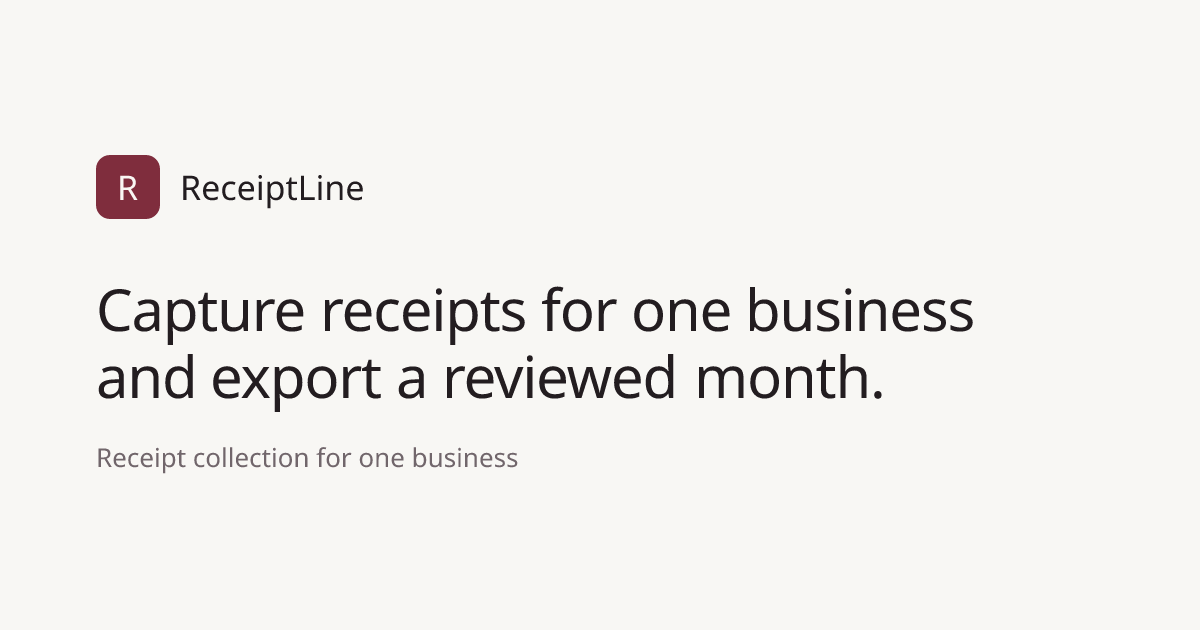 ReceiptLine: Receipt Capture for One Business